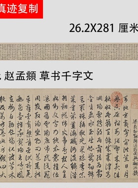赵孟府頫草书千字文卷 名家章草字帖长卷真迹微喷绘复制临摹范本