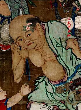 古画人物宋代著名画家苏汉臣货郎图真迹复制品画芯非手绘临摹装饰