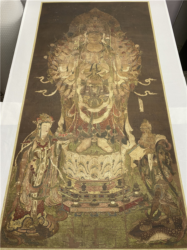 千手观音画像绢本古画高清微喷