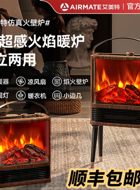 艾美特仿真火焰取暖电暖器室内省电暖气家用浴室暖风机壁炉取暖器