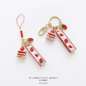 创意个性 草莓汽车钥匙扣可爱蛋糕U盘耳机挂件女士情侣书包包挂坠