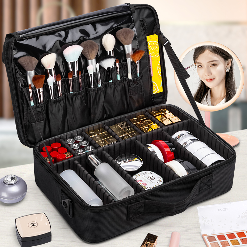 化妆包女便携专业手提化妆箱ins风超火大容量防水多功能收纳箱包,收纳整理,化妆包,淘宝优惠券,粉丝福利购,淘宝优惠卷
