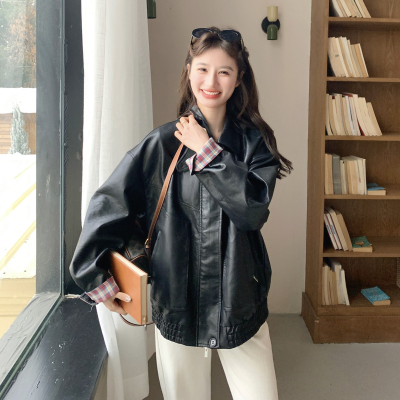 26春全新2B227格子撞色皮衣382P165K248,女装短外套,2B227
