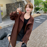 格纹拼接减龄灰色风衣外套女春秋2025新款收腰显瘦气质巨好看大衣，女装风衣，浙宝165