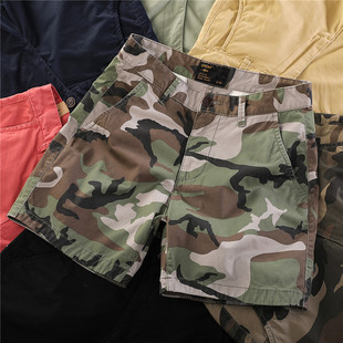 2025夏季工装休闲短裤男纯棉迷彩三分四分裤潮牌弹力3分4分超短裤