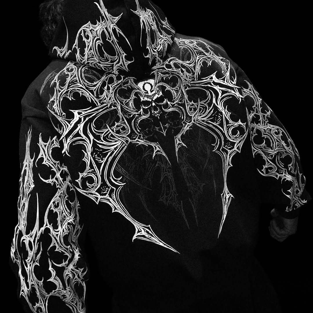 美式潮牌暗黑风格运动卫衣