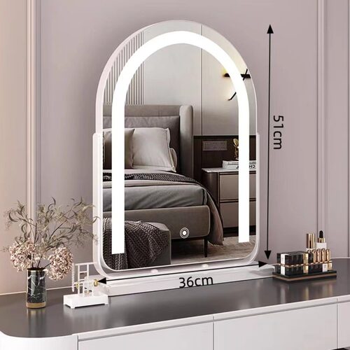 梳妆镜轻奢led智能镜异形化妆镜台式桌面带灯主卧梳妆台镜子