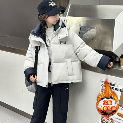 女童免洗加厚羽绒棉服外套冬季