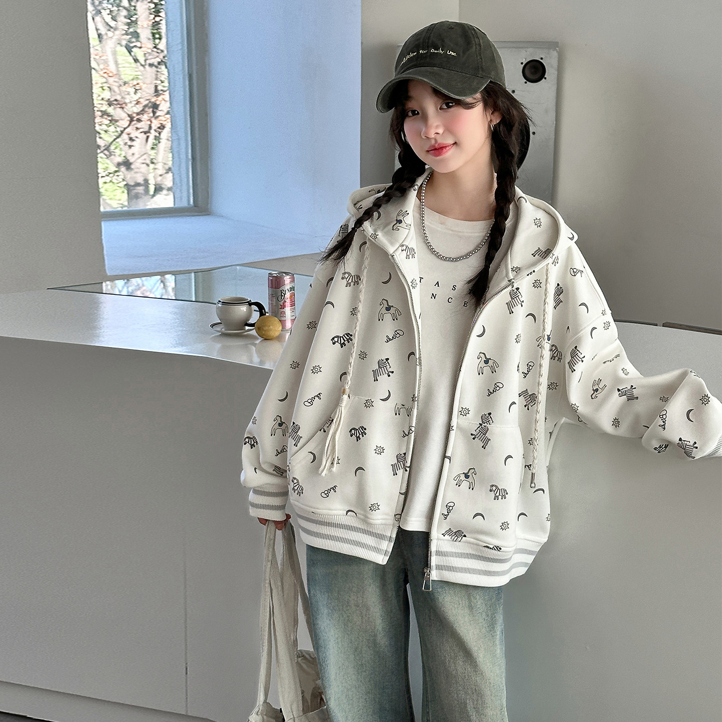 女童洋气外套春秋装2026年新款中大儿童韩系时尚休闲连帽上衣春季,童装/婴儿装/亲子装,普通外套,淘宝优惠券,粉丝福利购,淘宝优惠卷