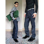 TRENDYWU 水洗原色复古宽松质感直筒挺括休闲牛仔裤 极简 静奢