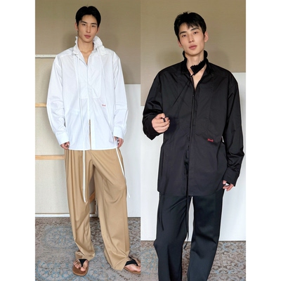 TRENDYWU法式百褶礼服领衬衫
