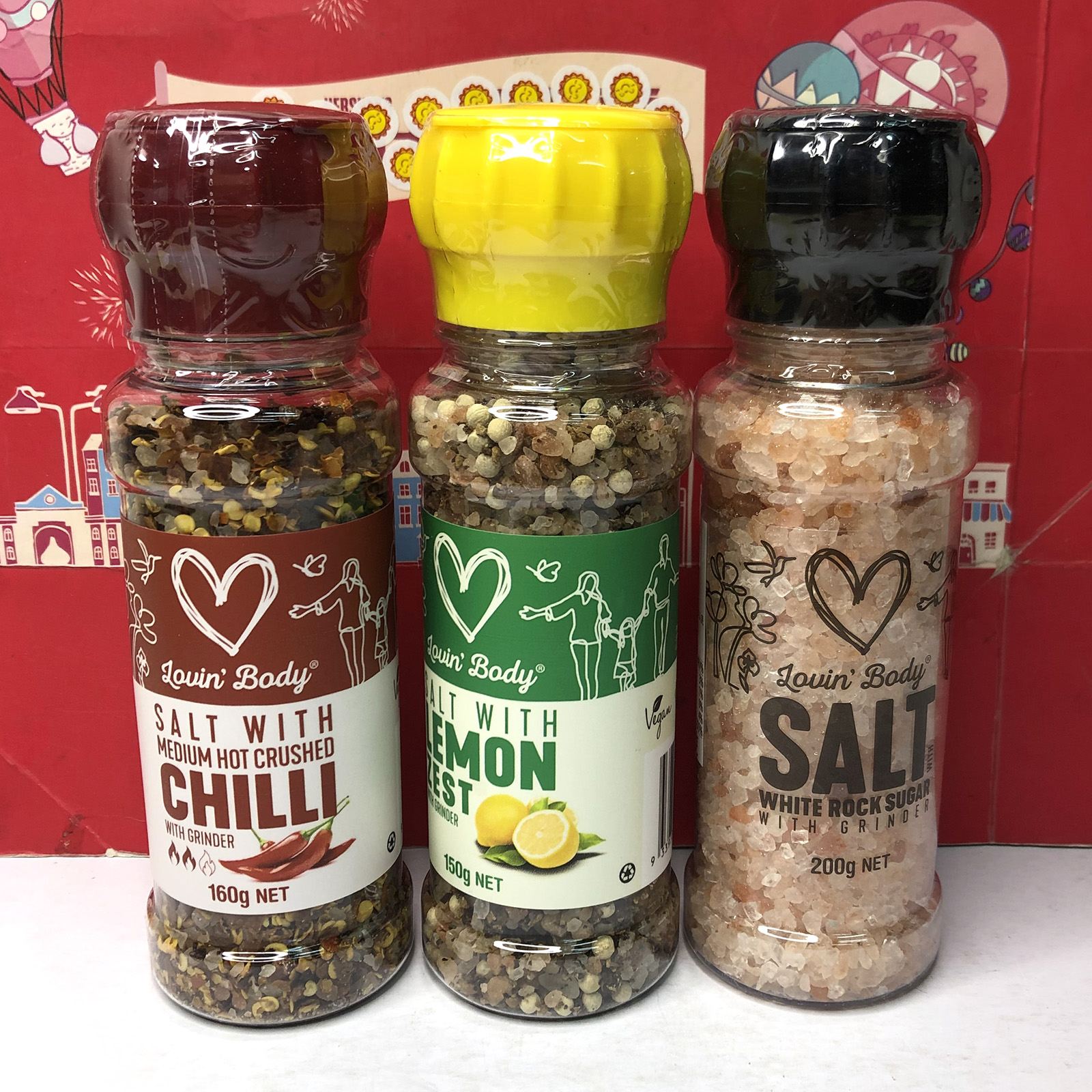 临期甩卖澳大利亚进口爱到骨子里柠檬蘑菇中辣红辣椒白糖调味盐