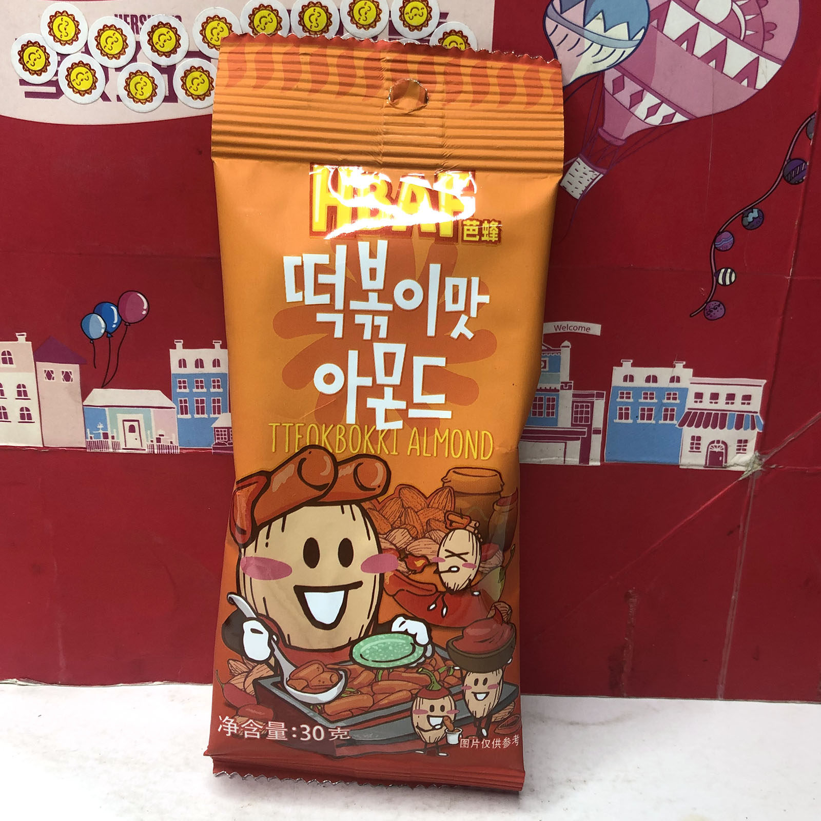 临期 韩国进口辣炒年糕味扁桃仁30g/3口味花生仁即食休闲零食品