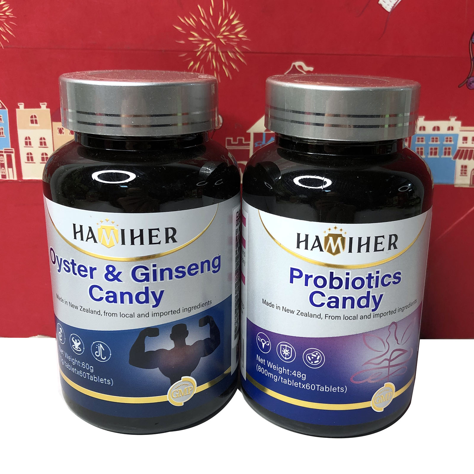 临期清仓新西兰进口益生菌48g/牡蛎人参玛咖压片糖果60克60粒装