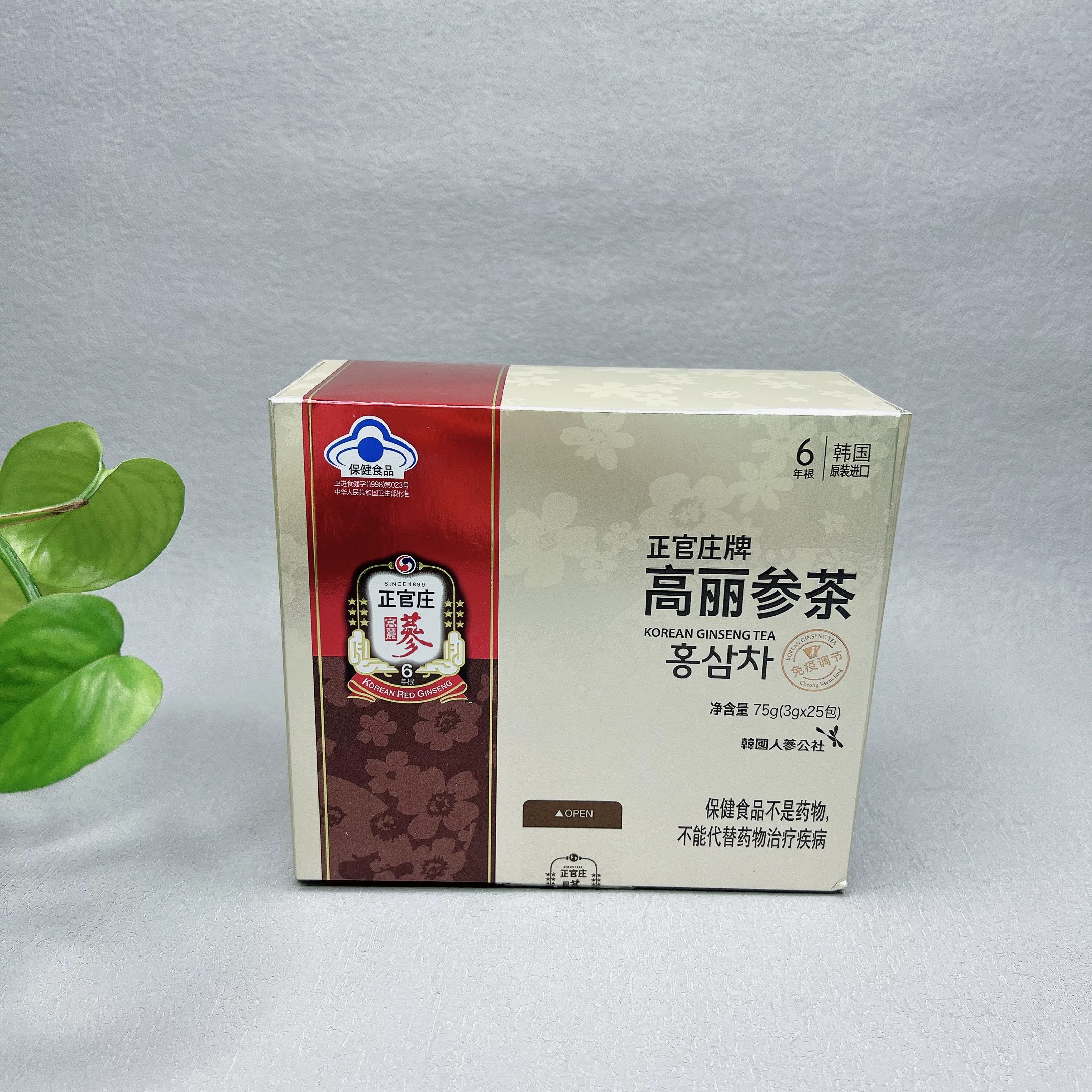 临期捡漏 韩国进口高丽参茶3g*25包人参养生冲泡参茶