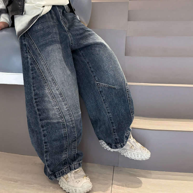 男童牛仔裤秋季痞帅儿童裤子炸街