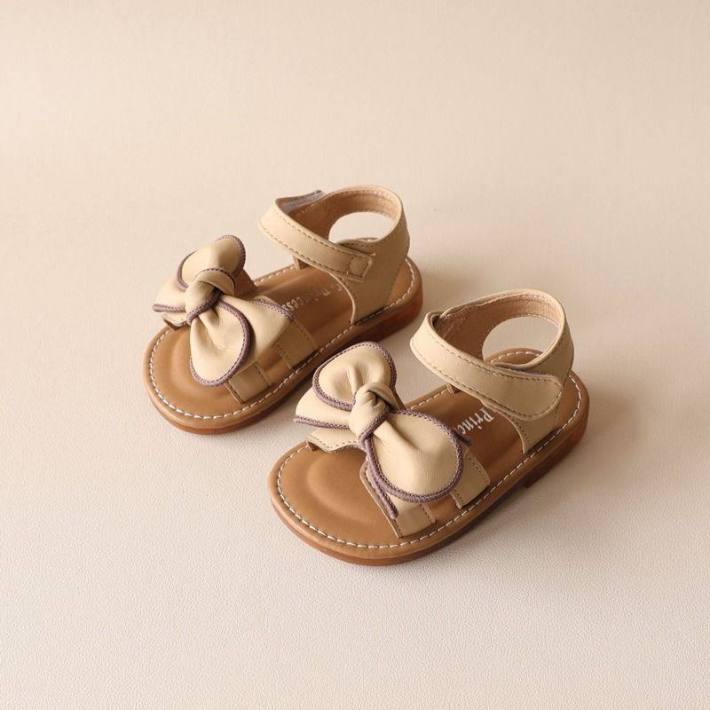 真皮女童罗马凉鞋夏季新款宝宝包头软底学步鞋可爱卡通幼童公主沙