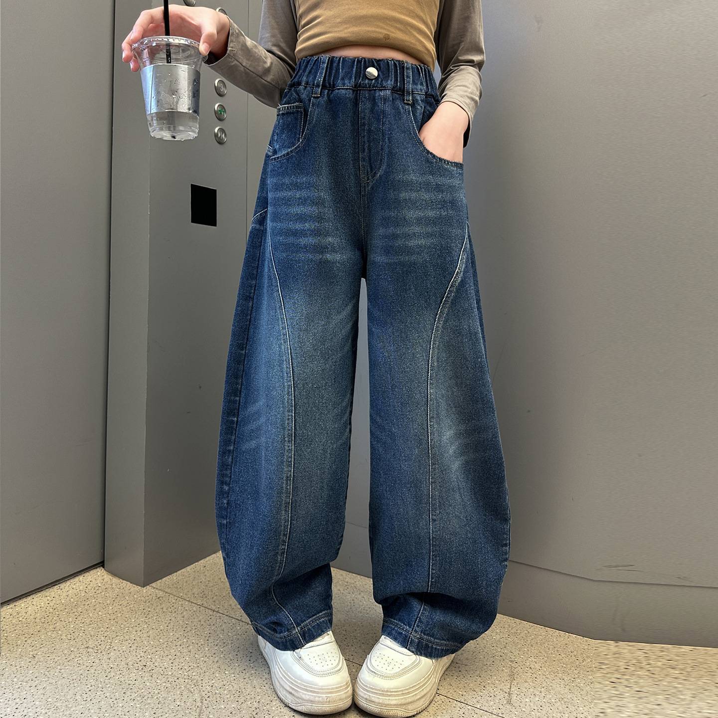 女童裤子春秋外穿2026新款中大童