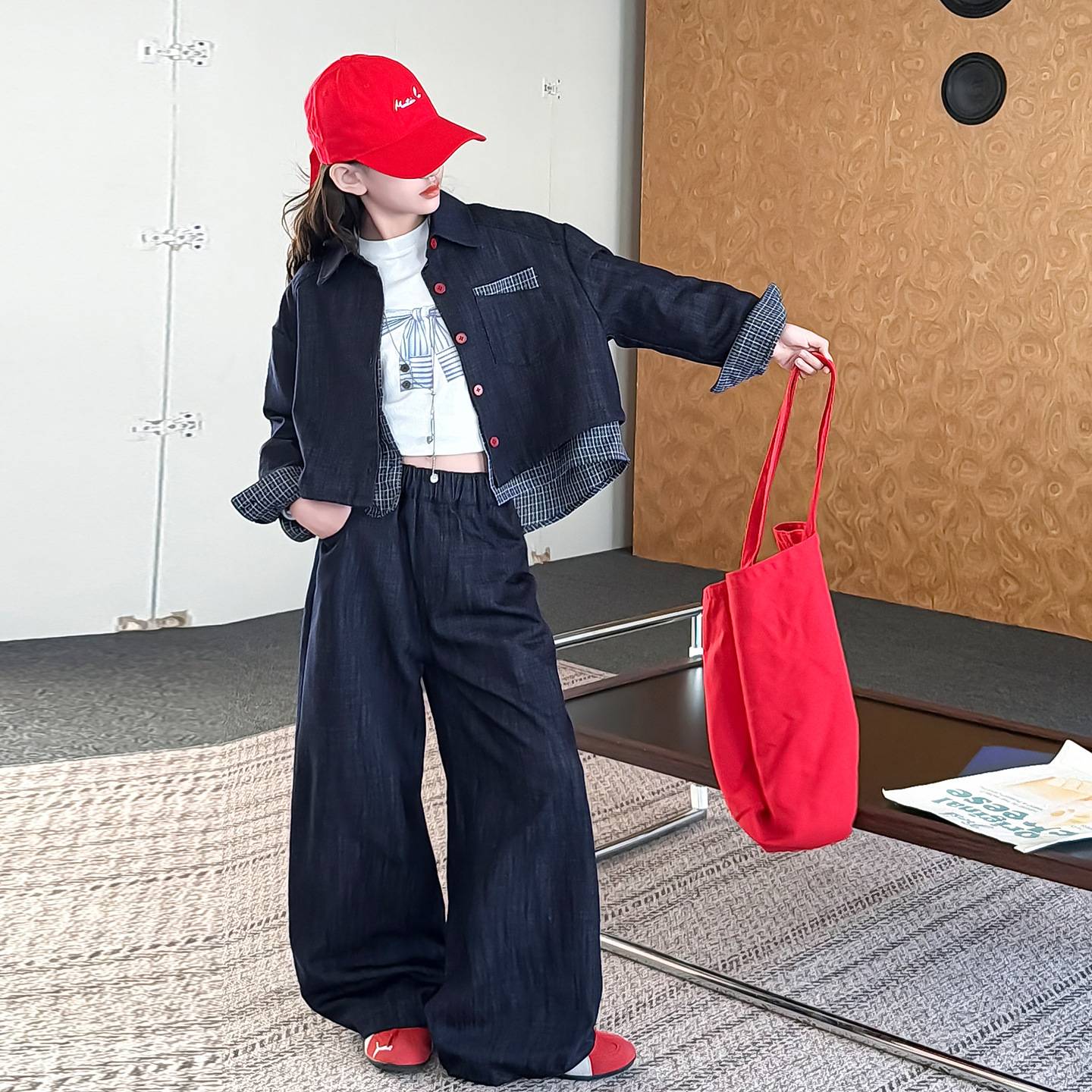 女童秋季牛仔套装2026新款洋气
