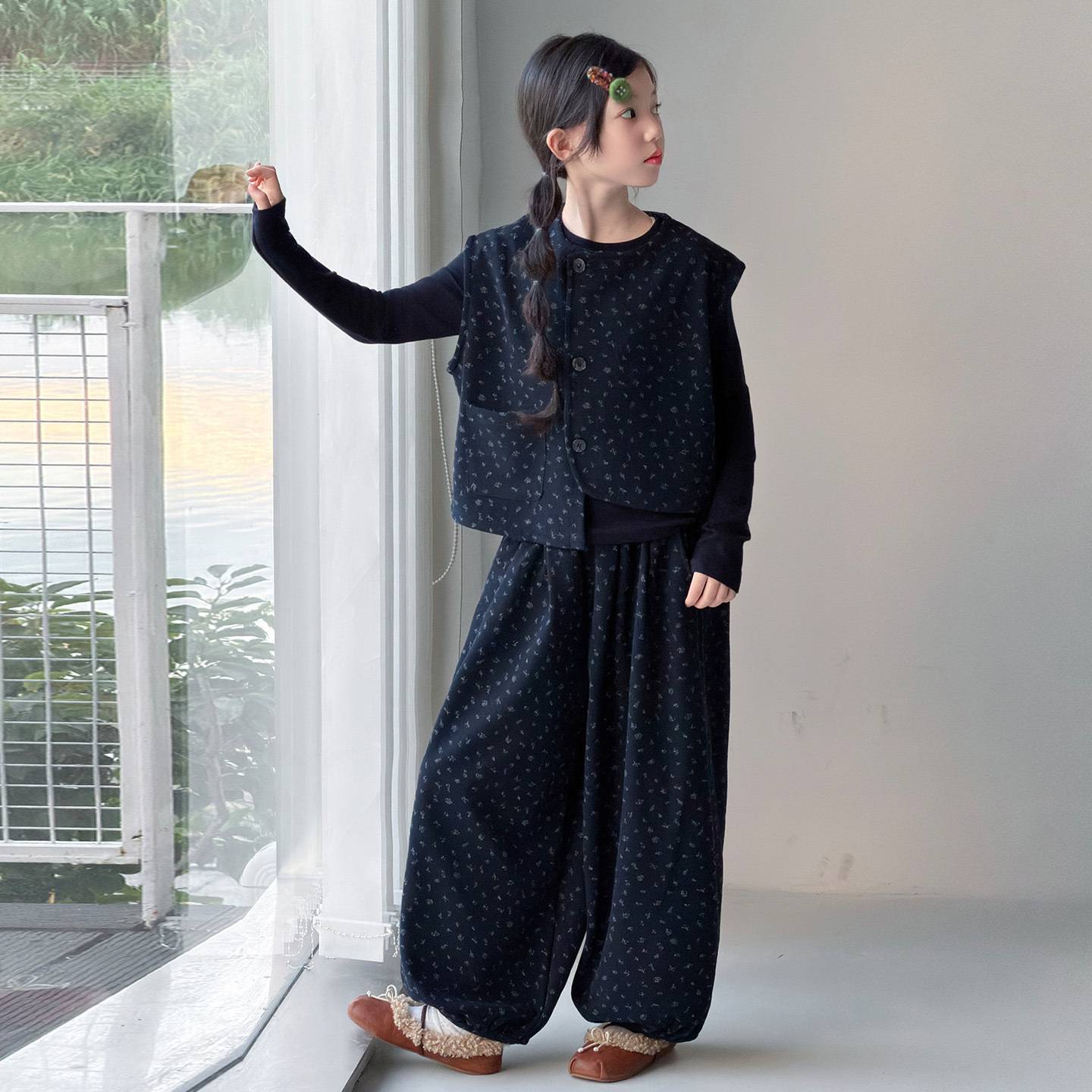 女童秋季马甲套装2026新款女大童
