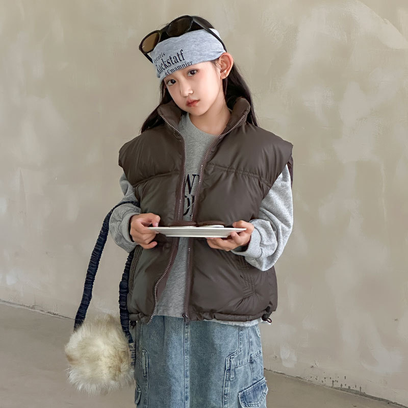 新款立领棉马甲男童女童秋冬季防