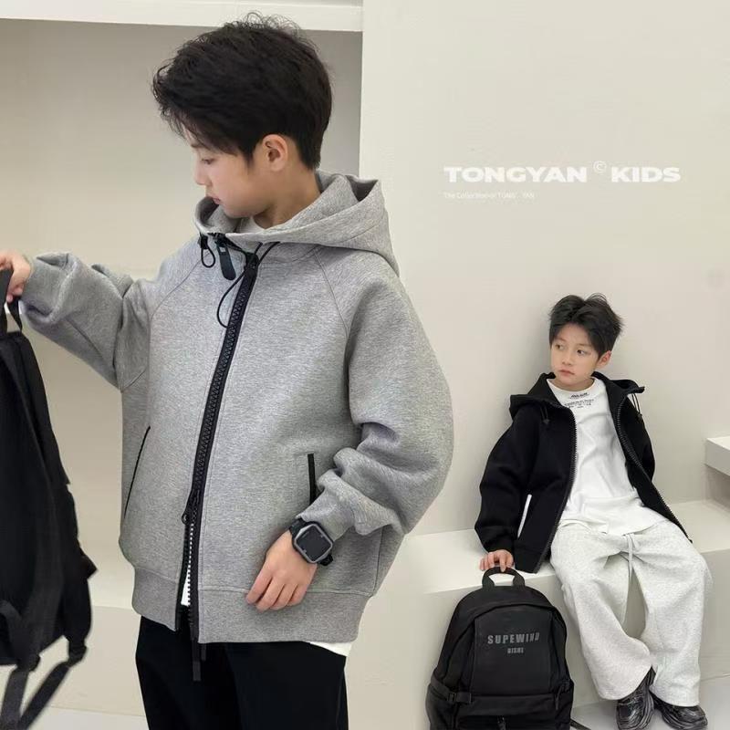 男童连帽卫衣拉链外套春秋新款