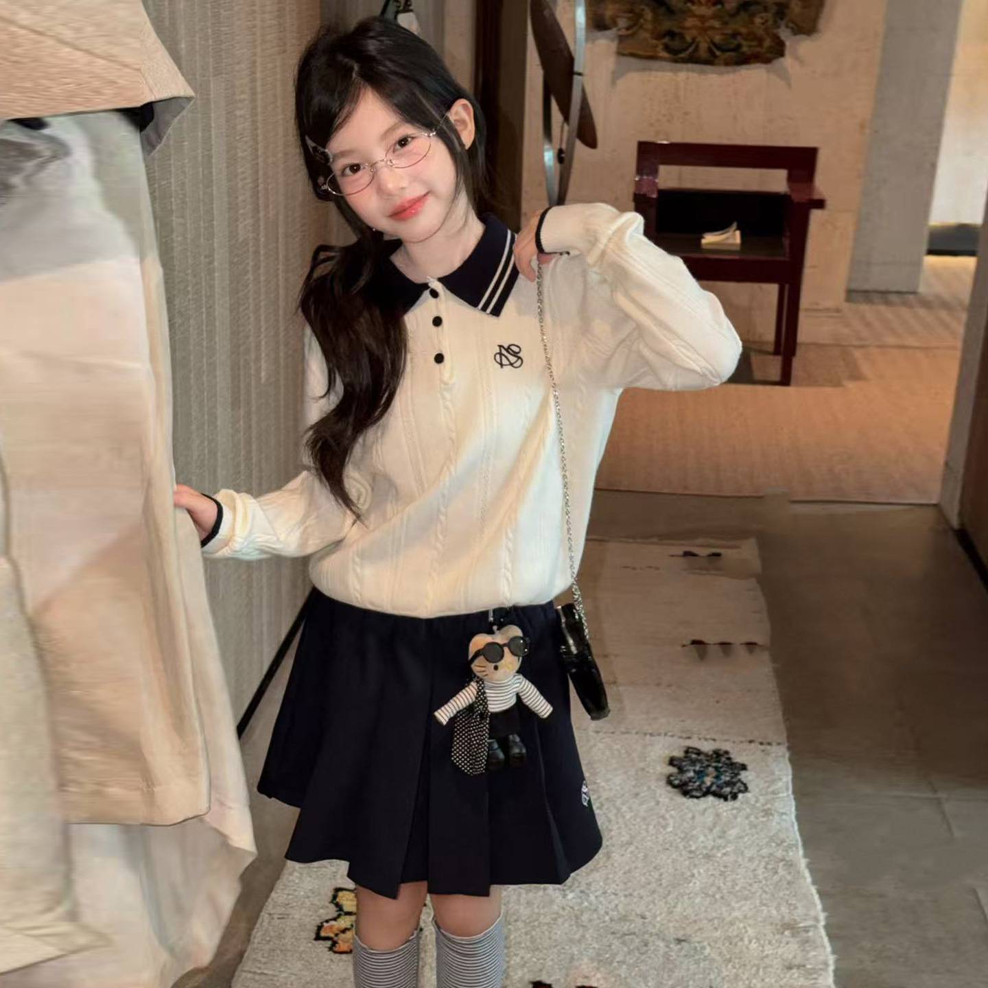 女童学院风套装秋装2026新款儿童