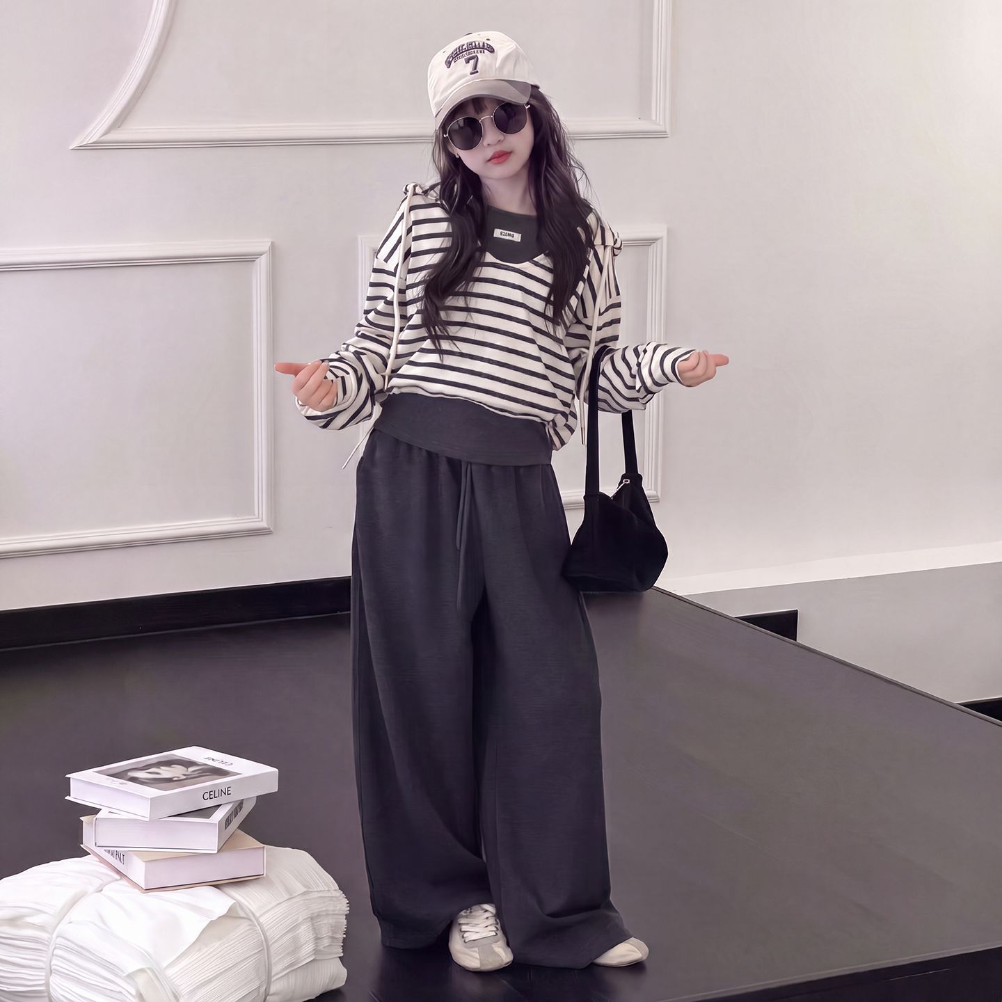 女童卫衣套装2026春秋新款中大童