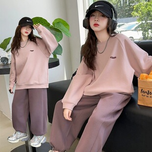 女童春秋套装2026新款韩版时尚中小童运动卫衣两件套