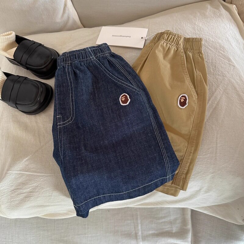 儿童牛仔短裤2026夏季男女童卡通休闲裤宝宝中小童洋气休闲五分裤