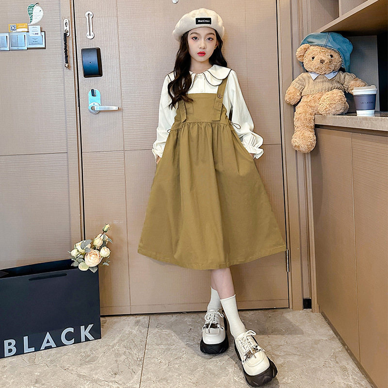 女大童背带裙套装秋装2026新款