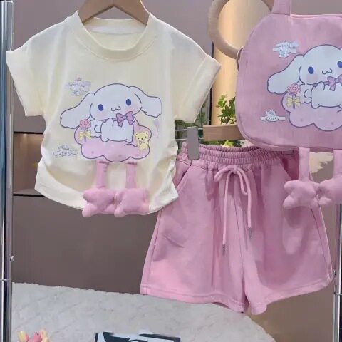 纯棉可爱女童套装2025新休闲宽松