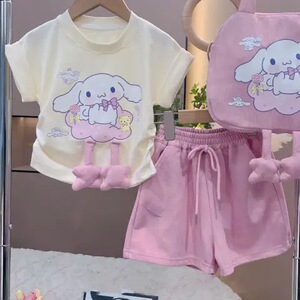 纯棉可爱女童套装2025新休闲宽松