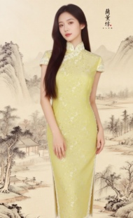 2026新款春夏蚕丝罗旗袍，手工定制，蕾丝花边。
