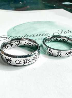 免费刻字戒指钛钢日韩男女通用