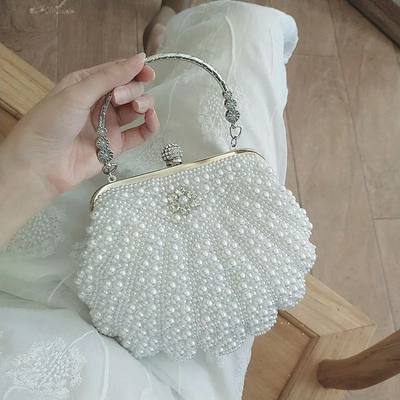 2024 New Shell Pearl Rhinestone Dinner Bride Dress Bag Banqu