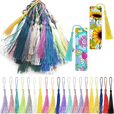 100Pcs 13cm Silky Tassels Bookmark Tassels Bulk Soft Craft M