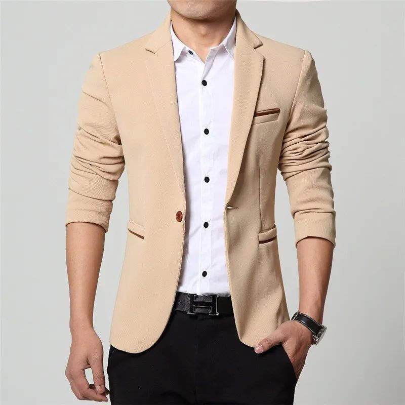 2024 Men slim fit fashion blazer Suit Jacket Black Blue Red