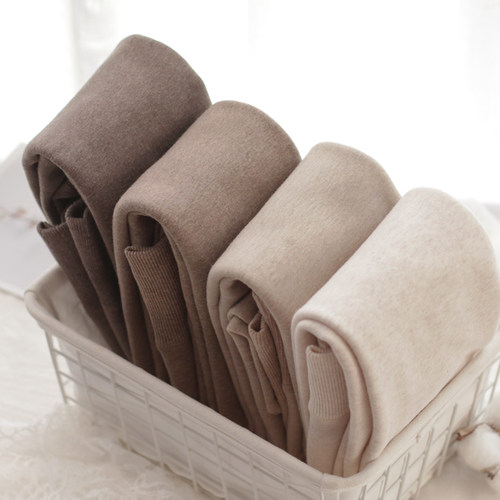 加绒加厚打底裤袜咖啡色保暖显瘦