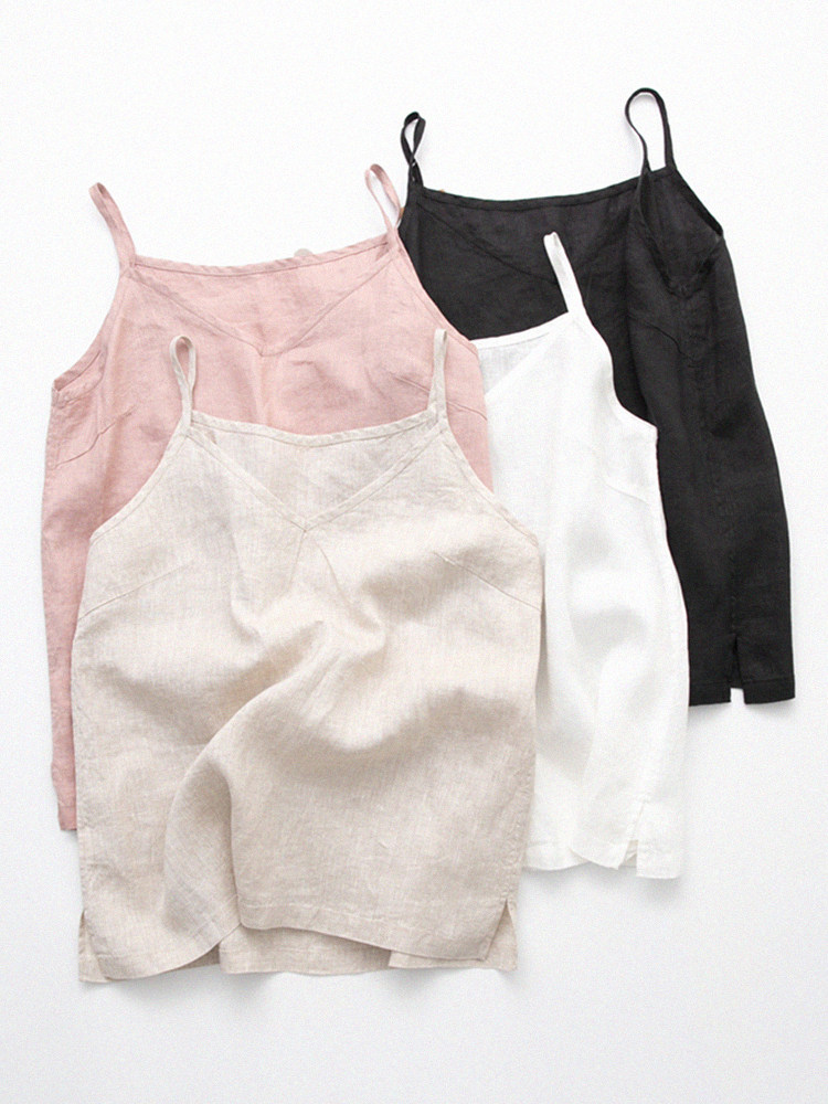 清仓捡漏~外贸原单亚麻小吊带背心女薄款纯色内搭打底棉麻料上衣