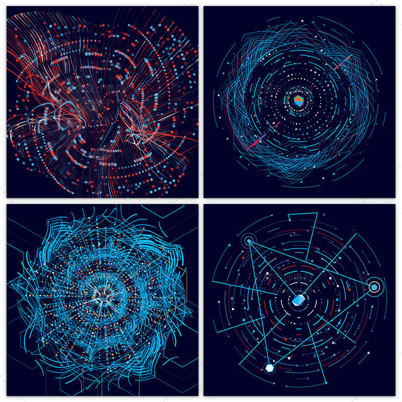 蓝色科技感AI矢量设计底纹