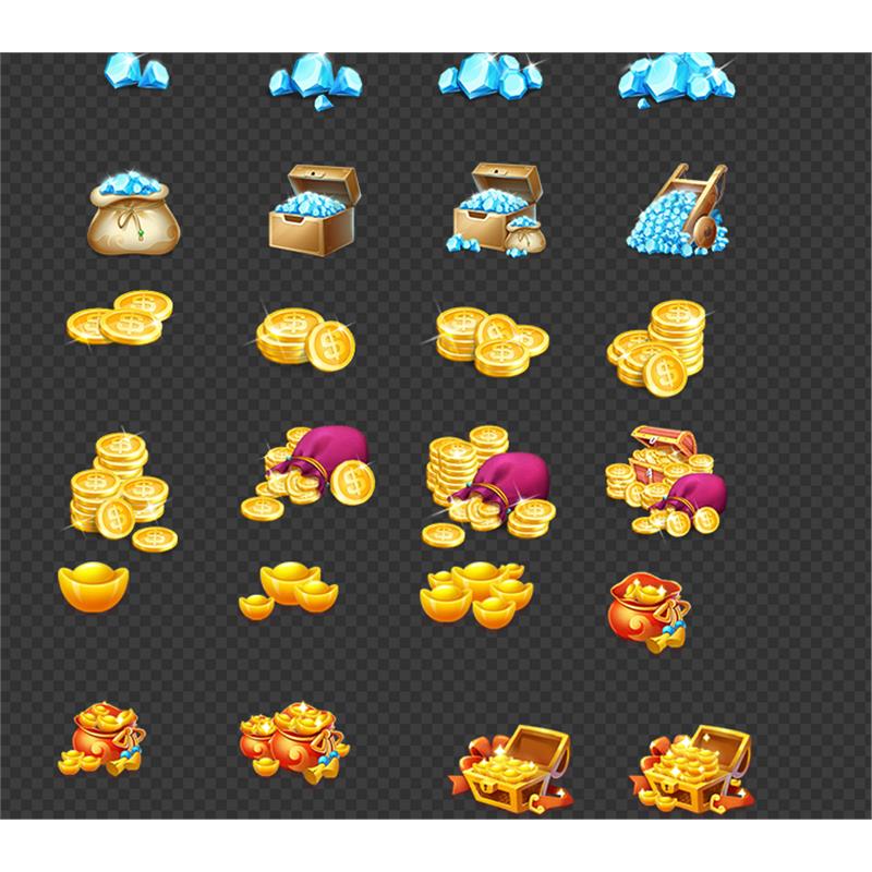 虚拟金币钻石元宝货币游戏手游图标图案免扣免抠图片设计元素材