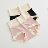 日系撞色拼接高腰收腹无痕内裤 头 莫代尔亲肤包臀三角裤 女夏季 薄款