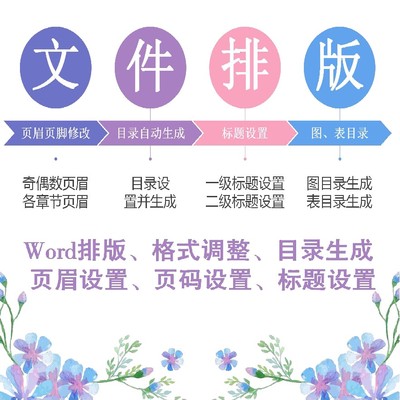 word排版文档编辑代做目录页眉页脚页码文档格式打字服务表格制作