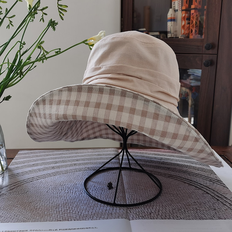 夏天全棉防紫外线大檐女士帽子