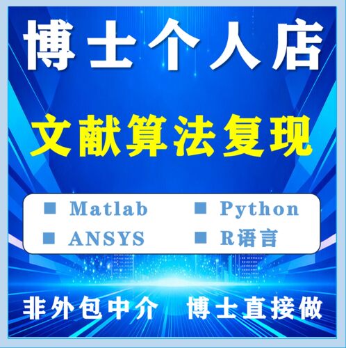 算法复现文献程序复现Matlab代码帮做python程序代做
