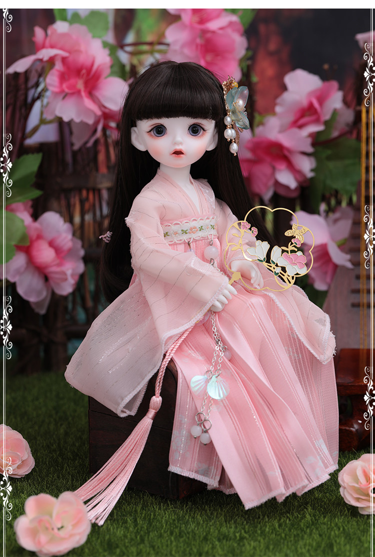 bjd sd 娃娃 娃衣 6分 可爱 裙子套装 软萌风 连衣裙 古风