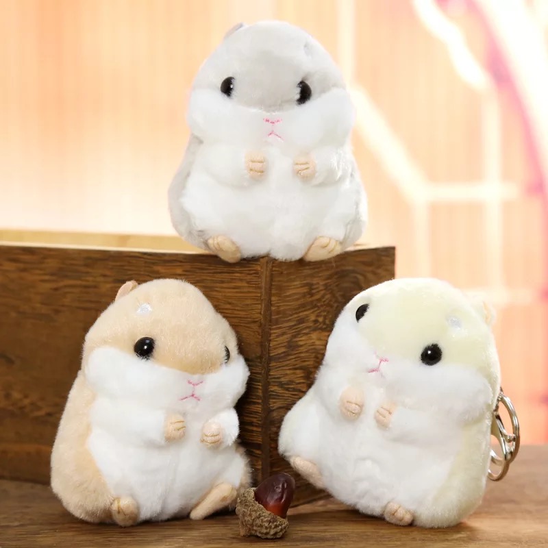 Japan super cute soft small hamster key chain car bag pendant small mouse doll plush toy activity gift