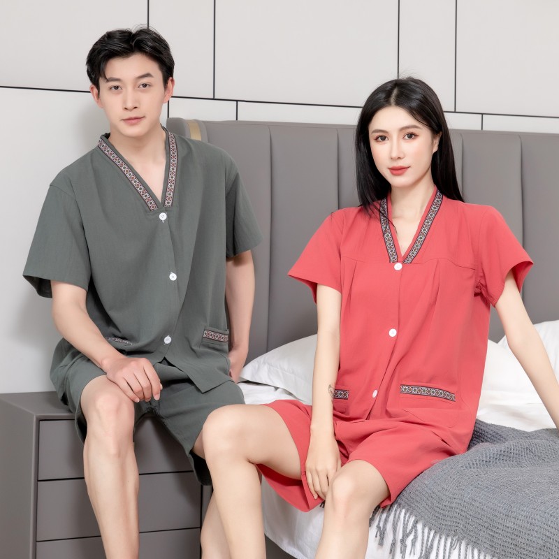 艾灸服纯棉前后背开扣针灸理疗服