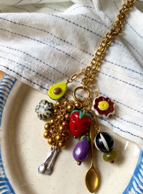 原创可拆卸童趣食物乐园长款项链